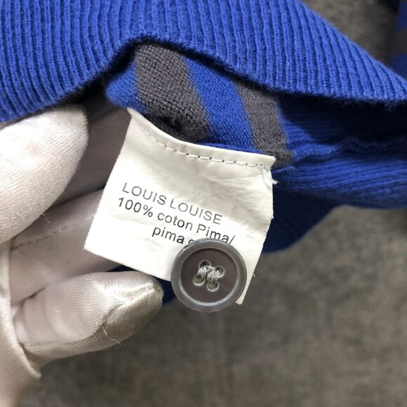 Louis Louise Girls Size 6 Cardigan Blue Stripe V-Neck Pima Cotton Button Front - Picture 6 of 11